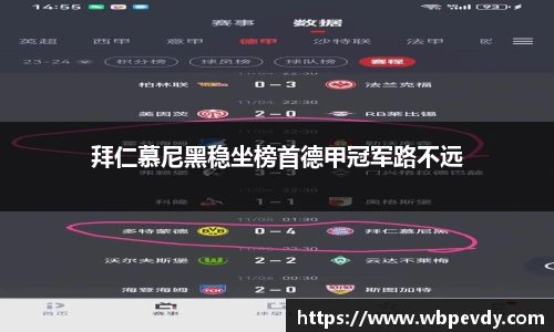拜仁慕尼黑稳坐榜首德甲冠军路不远